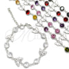 Pulsera Elegante 03.394.0009.07 Plata Rodinada, con Zirconia Cubica Blanca, Pulido, Tono Plateado (Grosor 07 MM, 7 Pulgadas de Largo)