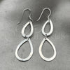 Arete Largo 02.392.0001 Plata Rodinada, Diseño de Gota, Pulido, Tono Plateado