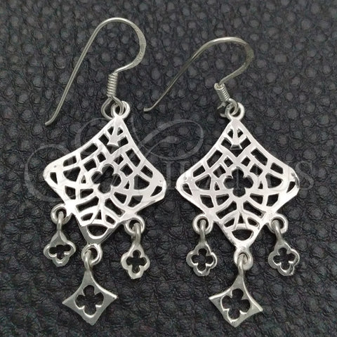 Arete Colgante 02.392.0002 Plata Rodinada, Diseño de File, Pulido, Tono Plateado