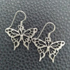 Arete Colgante 02.392.0003 Plata Rodinada, Diseño de Mariposa, Pulido, Tono Plateado