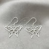 Arete Colgante 02.392.0003 Plata Rodinada, Diseño de Mariposa, Pulido, Tono Plateado