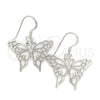 Arete Colgante 02.392.0003 Plata Rodinada, Diseño de Mariposa, Pulido, Tono Plateado