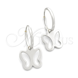 Argolla Pequeña 02.392.0009.15 Plata Rodinada, Diseño de Mariposa, Pulido, Tono Plateado