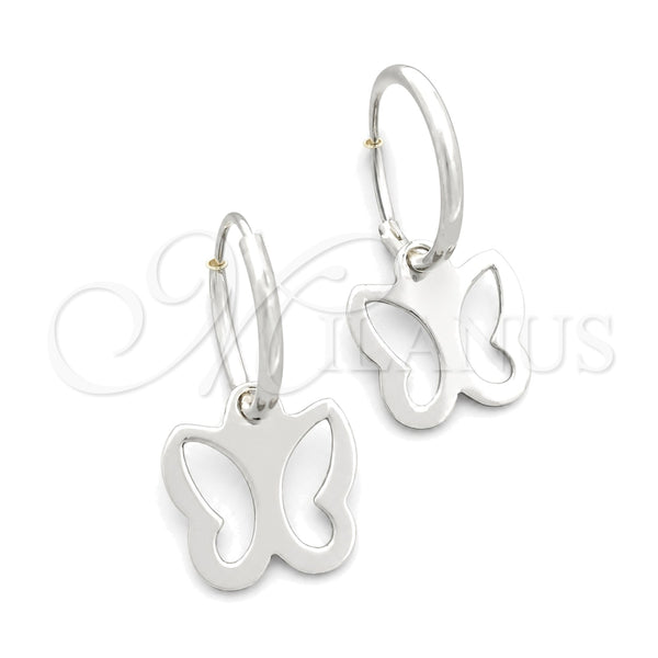 Argolla Pequeña 02.392.0009.15 Plata Rodinada, Diseño de Mariposa, Pulido, Tono Plateado