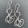 Arete Colgante 02.392.0016 Plata Rodinada, Diseño de Gato, Pulido, Tono Plateado