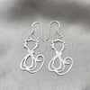Arete Colgante 02.392.0016 Plata Rodinada, Diseño de Gato, Pulido, Tono Plateado