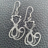 Arete Colgante 02.392.0016 Plata Rodinada, Diseño de Gato, Pulido, Tono Plateado