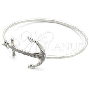 Aro Individual 07.395.0004.05 Plata Rodinada, Diseño de Ancla, Pulido, Tono Plateado (Grosor 03 MM, Talla 5 (2,50 de Diámetro))