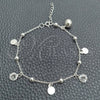 Pulsera de Dije 03.395.0003.07 Plata Rodinada, Diseño de Bola y Cascavel, con Zirconia Cubica Blanca, Pulido, Tono Plateado (Grosor 03 MM, 8 Pulgadas de Largo)