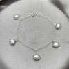 Pulsera de Dije 03.395.0009.07 Plata Rodinada, Diseño de Concha y Rolo, Pulido, Tono Plateado (Grosor 03 MM, 8 Pulgadas de Largo)