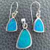 Juego de Arete y Dije de Adulto 10.391.0013 Plata Rodinada, con Opal Bermuda Blue, Pulido, Tono Plateado