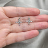 Arete Gancho Frances 02.398.0001 Plata Rodinada, Diseño de Cruz, con Zirconia Cubica Blanca, Pulido, Rodinado