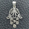 Dije Religioso 05.392.0008 Plata Rodinada, Diseño de Judaica y Mano de Dios, Pulido, Tono Plateado