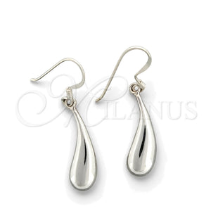 Arete Colgante 02.397.0003 Plata Rodinada, Diseño de Gota, Pulido, Tono Plateado