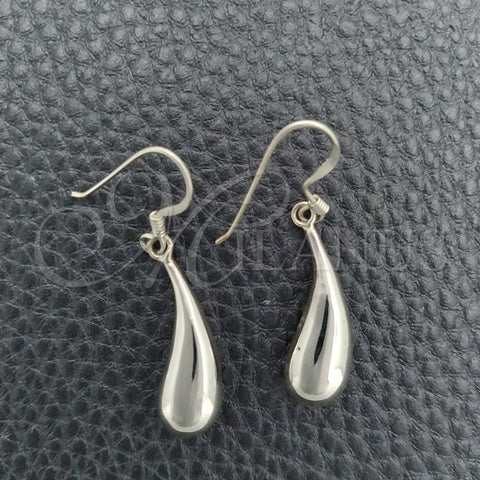 Arete Colgante 02.397.0003 Plata Rodinada, Diseño de Gota, Pulido, Tono Plateado
