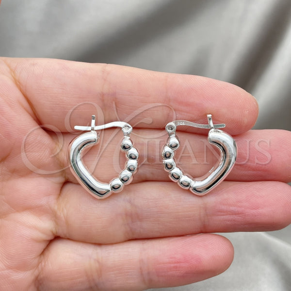 Argolla Pequeña 02.395.0004.20 Plata Rodinada, Diseño de Corazón, Pulido, Tono Plateado