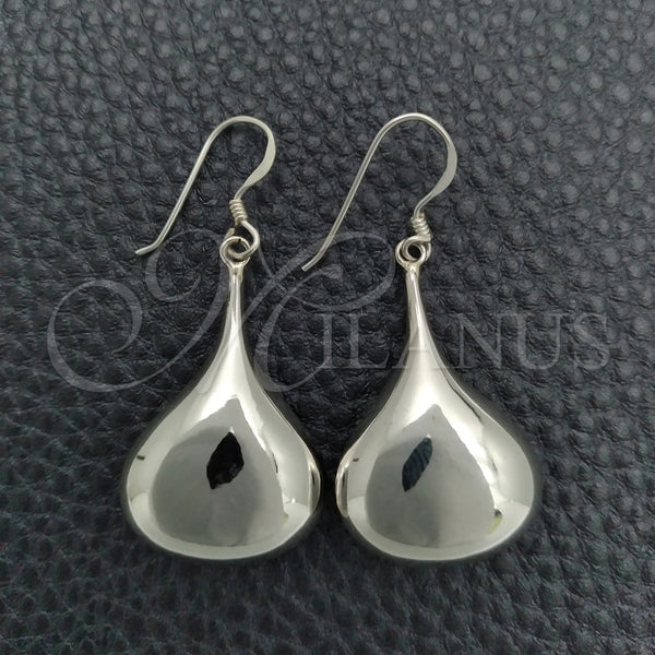 Arete Colgante 02.397.0004 Plata Rodinada, Diseño de Gota, Pulido, Tono Plateado