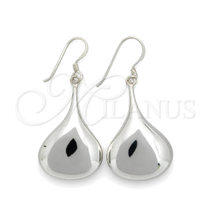 Arete Colgante 02.397.0004 Plata Rodinada, Diseño de Gota, Pulido, Tono Plateado