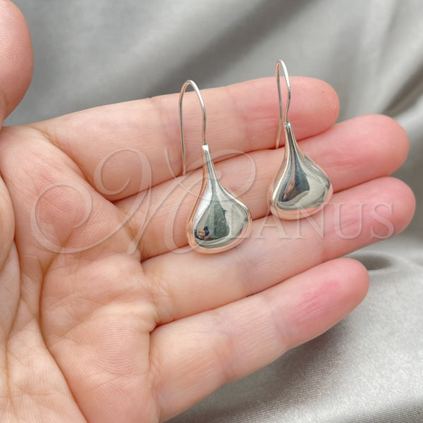 Arete Colgante 02.397.0005 Plata Rodinada, Diseño de Gota, Pulido, Tono Plateado