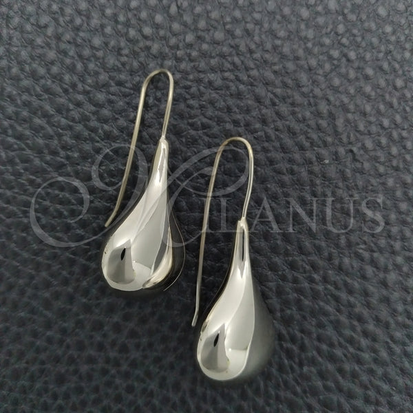 Arete Colgante 02.397.0005 Plata Rodinada, Diseño de Gota, Pulido, Tono Plateado