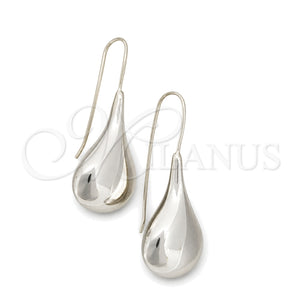 Arete Colgante 02.397.0005 Plata Rodinada, Diseño de Gota, Pulido, Tono Plateado