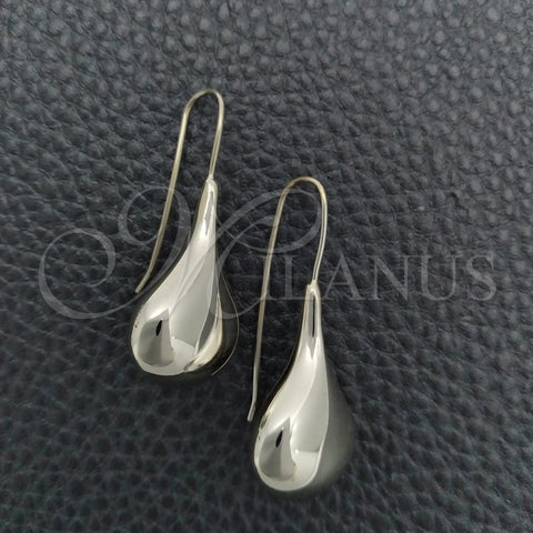 Arete Colgante 02.397.0005 Plata Rodinada, Diseño de Gota, Pulido, Tono Plateado