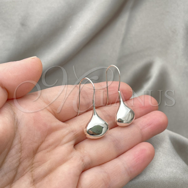 Arete Colgante 02.397.0006 Plata Rodinada, Diseño de Gota, Pulido, Tono Plateado