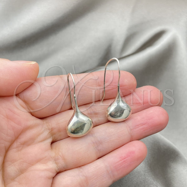 Arete Colgante 02.397.0008 Plata Rodinada, Diseño de Gota, Pulido, Tono Plateado
