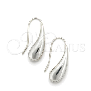 Arete Colgante 02.397.0008 Plata Rodinada, Diseño de Gota, Pulido, Tono Plateado