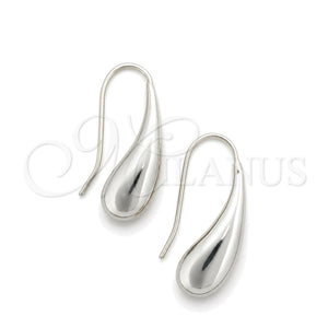 Arete Colgante 02.397.0008 Plata Rodinada, Diseño de Gota, Pulido, Tono Plateado