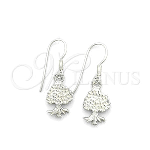 Arete Colgante 02.397.0009 Plata Rodinada, Diseño de Ãrbol, Pulido, Tono Plateado