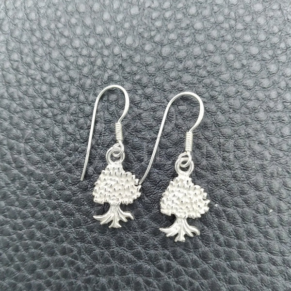 Arete Colgante 02.397.0009 Plata Rodinada, Diseño de Ãrbol, Pulido, Tono Plateado
