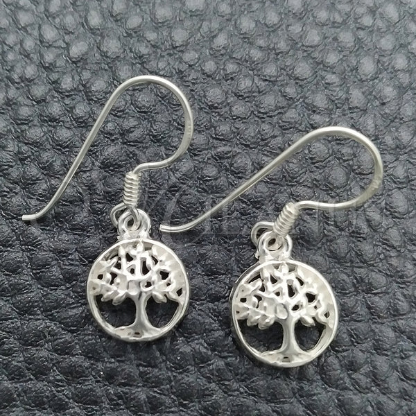 Arete Colgante 02.397.0010 Plata Rodinada, Diseño de Ãrbol, Pulido, Tono Plateado