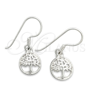 Arete Colgante 02.397.0010 Plata Rodinada, Diseño de Ãrbol, Pulido, Tono Plateado