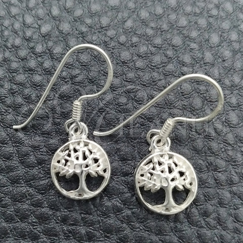 Arete Colgante 02.397.0010 Plata Rodinada, Diseño de Ãrbol, Pulido, Tono Plateado