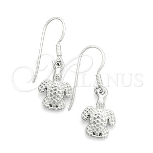 Arete Colgante 02.397.0011 Plata Rodinada, Diseño de Tortuga, Pulido, Tono Plateado