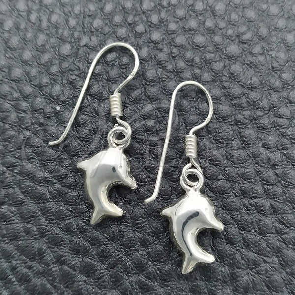 Arete Colgante 02.397.0012 Plata Rodinada, Diseño de Delfín, Pulido, Tono Plateado