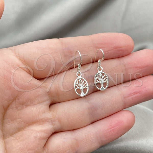 Arete Colgante 02.397.0014 Plata Rodinada, Diseño de Ãrbol, Pulido, Tono Plateado