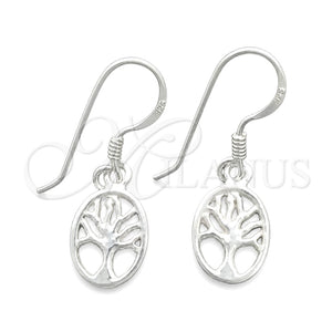Arete Colgante 02.397.0014 Plata Rodinada, Diseño de Ãrbol, Pulido, Tono Plateado