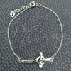 Pulsera Elegante 03.395.0021.07 Plata Rodinada, Diseño de Cruz, Pulido, Tono Plateado (Grosor 03 MM, 7 Pulgadas de Largo)