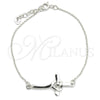 Pulsera Elegante 03.395.0021.07 Plata Rodinada, Diseño de Cruz, Pulido, Tono Plateado (Grosor 03 MM, 7 Pulgadas de Largo)