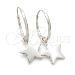 Argolla Pequeña 02.397.0016.15 Plata Rodinada, Diseño de Estrella, Pulido, Tono Plateado