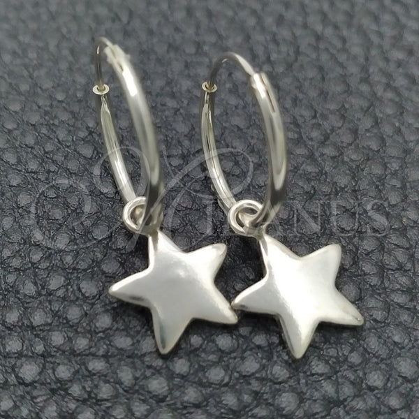 Argolla Pequeña 02.397.0016.15 Plata Rodinada, Diseño de Estrella, Pulido, Tono Plateado