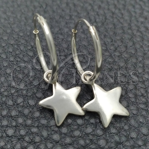 Argolla Pequeña 02.397.0016.15 Plata Rodinada, Diseño de Estrella, Pulido, Tono Plateado