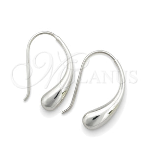 Arete Colgante 02.393.0019 Plata Rodinada, Diseño de Gota, Pulido, Tono Plateado