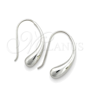 Arete Colgante 02.393.0019 Plata Rodinada, Diseño de Gota, Pulido, Tono Plateado