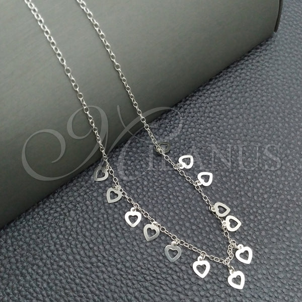 Gargantilla Elegante 04.395.0002.18 Plata Rodinada, Pulido, Tono Plateado (Grosor 03 MM, 18 Pulgadas de Largo)