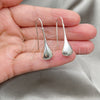 Arete Colgante 02.395.0017 Plata Rodinada, Diseño de Gota, Pulido, Tono Plateado