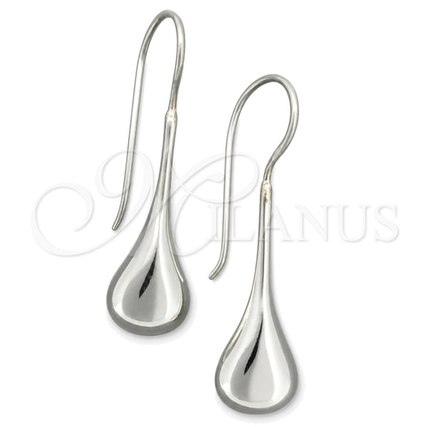 Arete Colgante 02.395.0017 Plata Rodinada, Diseño de Gota, Pulido, Tono Plateado