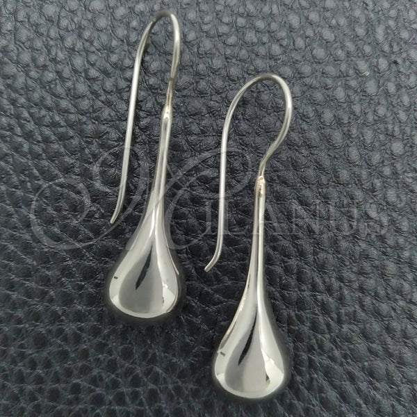 Arete Colgante 02.395.0017 Plata Rodinada, Diseño de Gota, Pulido, Tono Plateado